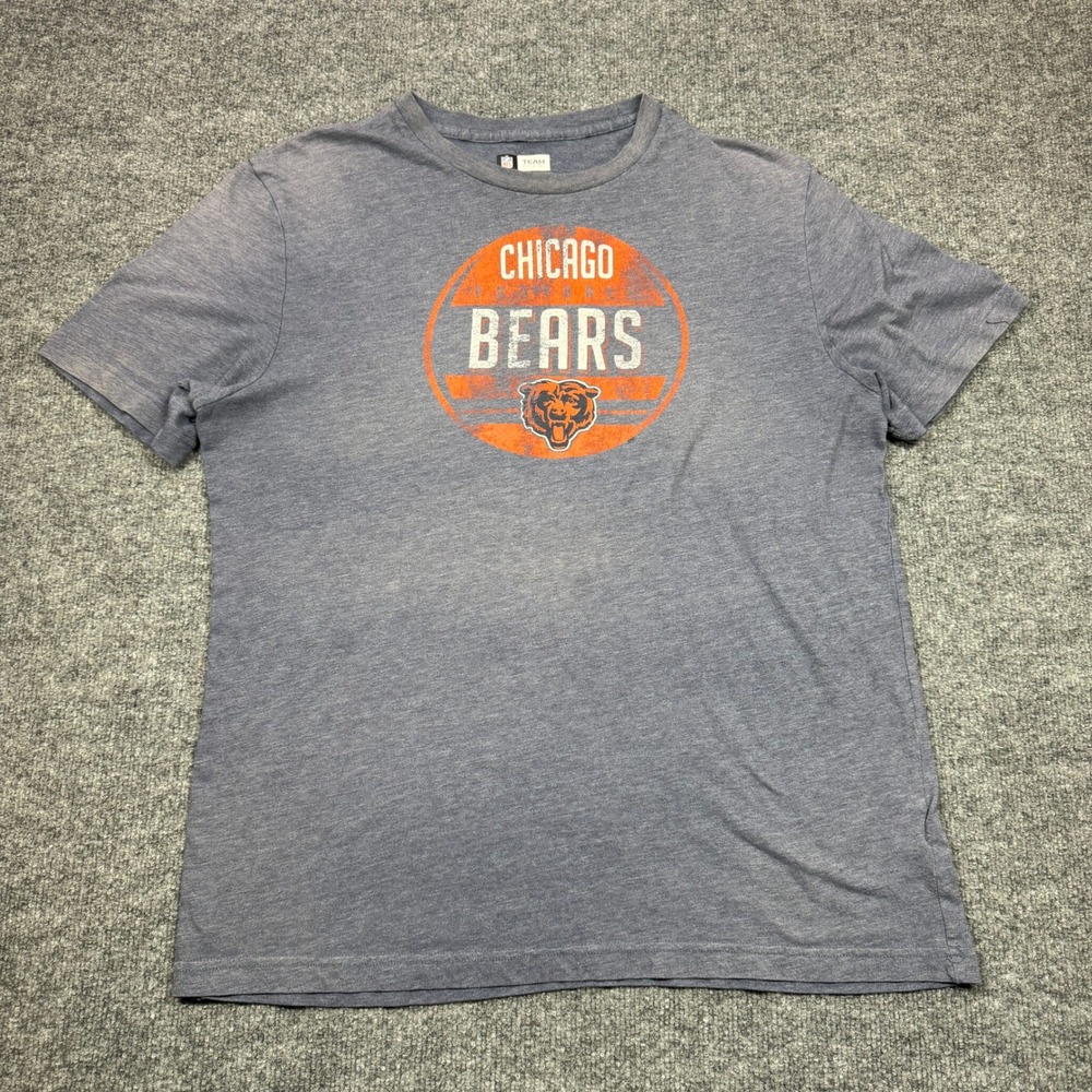 Chicago Bears NFL Team Apparel T Shirt‎ Mens L Gray Graphic Print Football Fan